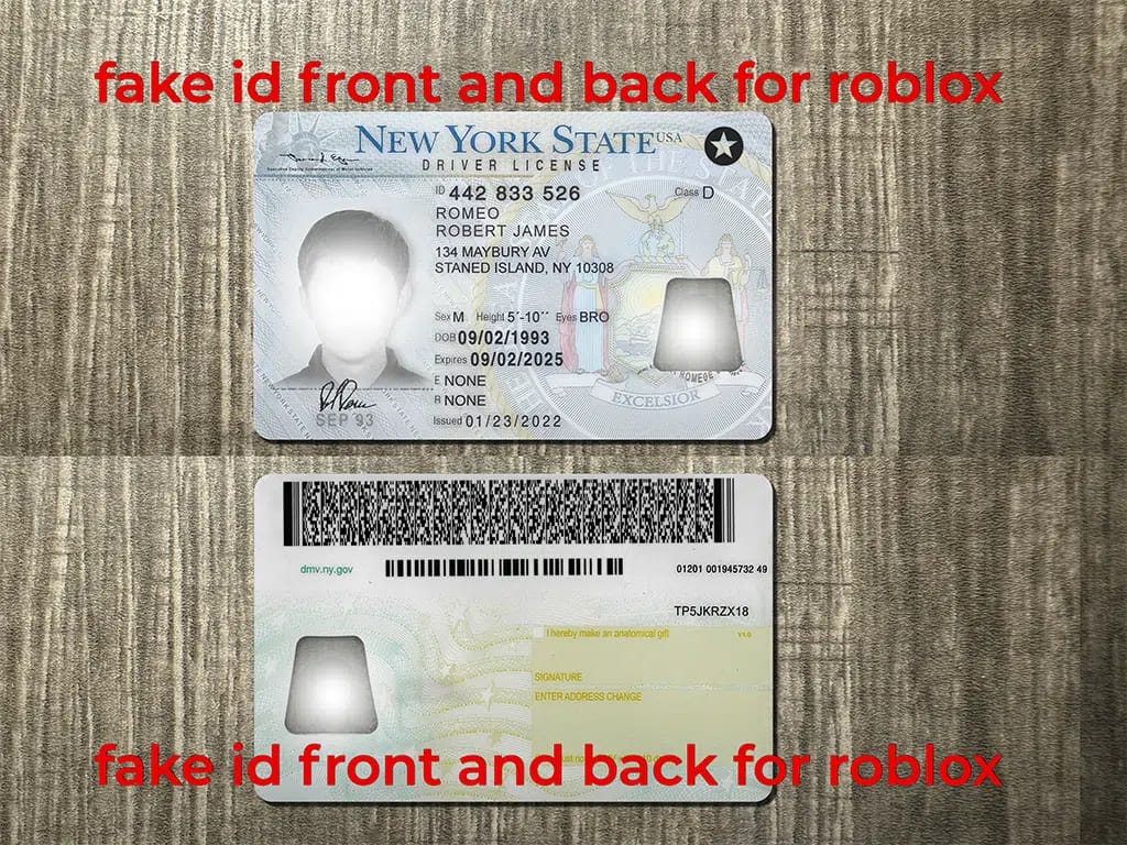 Fake ID Front and Back for Roblox Get IDs that work for Verifications