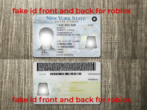 Fake ID Front and Back for Roblox: Get IDs that work for Verifications